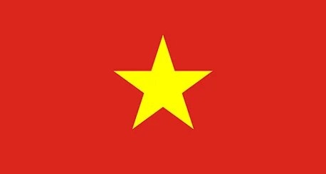 Country flag of Vietnam. A red flag with a large, centered five-pointed yellow star.